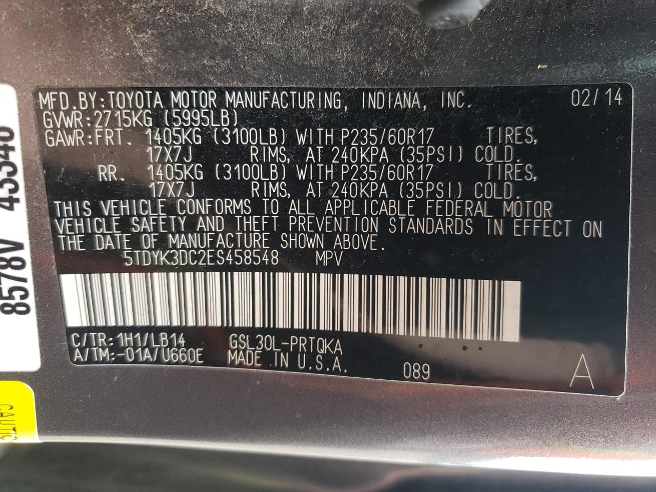 2014 Toyota Sienna Xle V6 8 Passenger - foto 4
