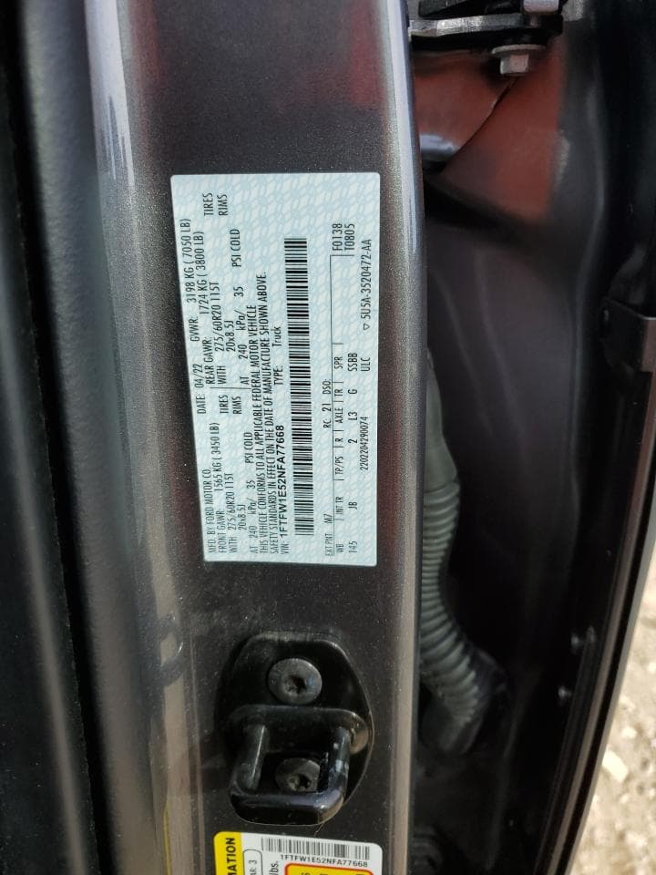 2022 Ford F150 Supercrew