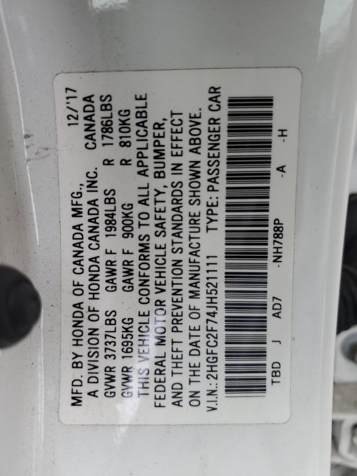 2018 Honda Civic Ex