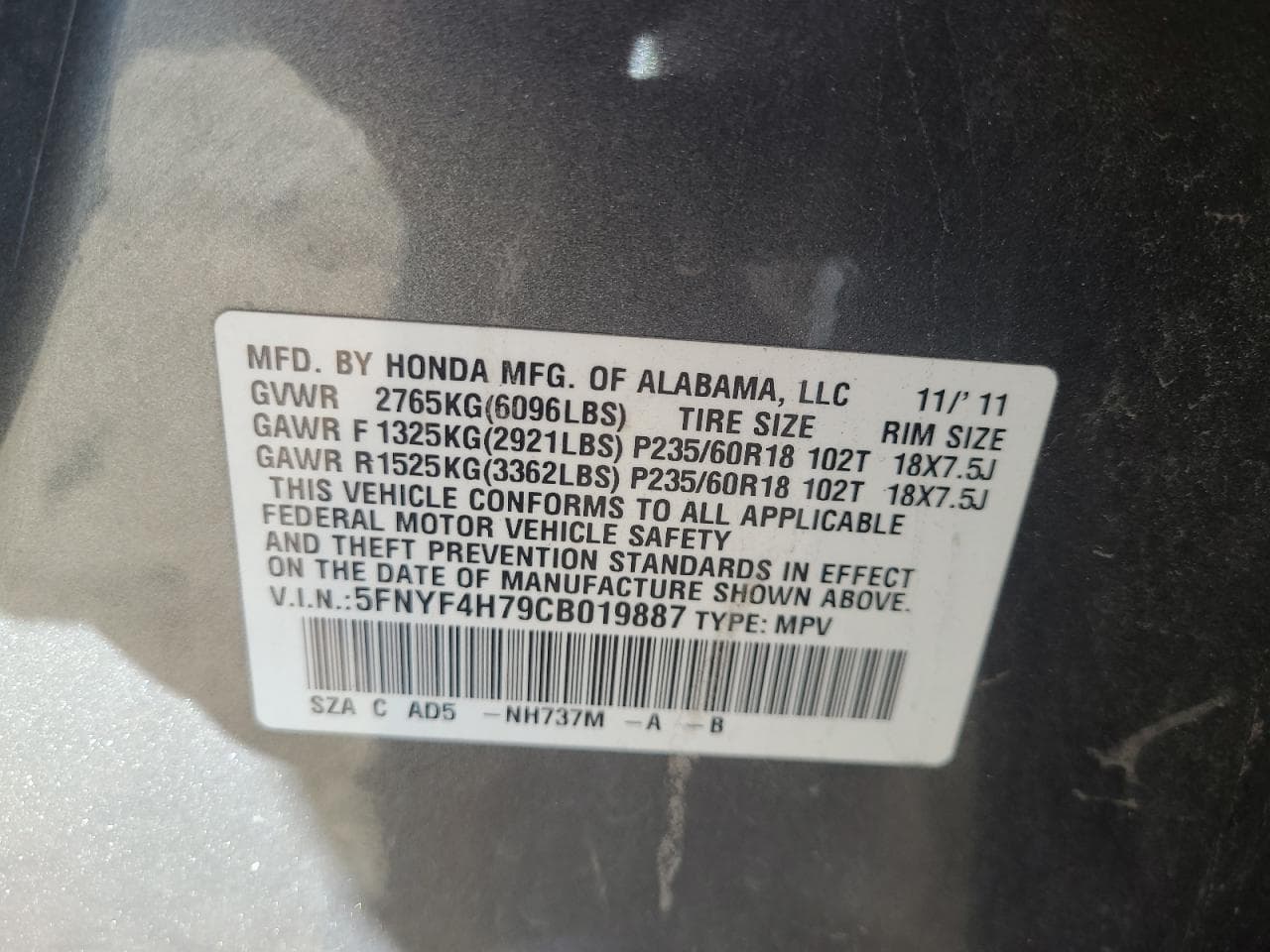 2012 Honda Pilot Exln - foto 2