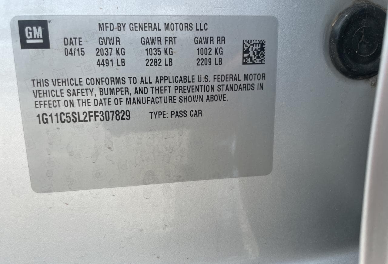 2015 Chevrolet Malibu 1Lt