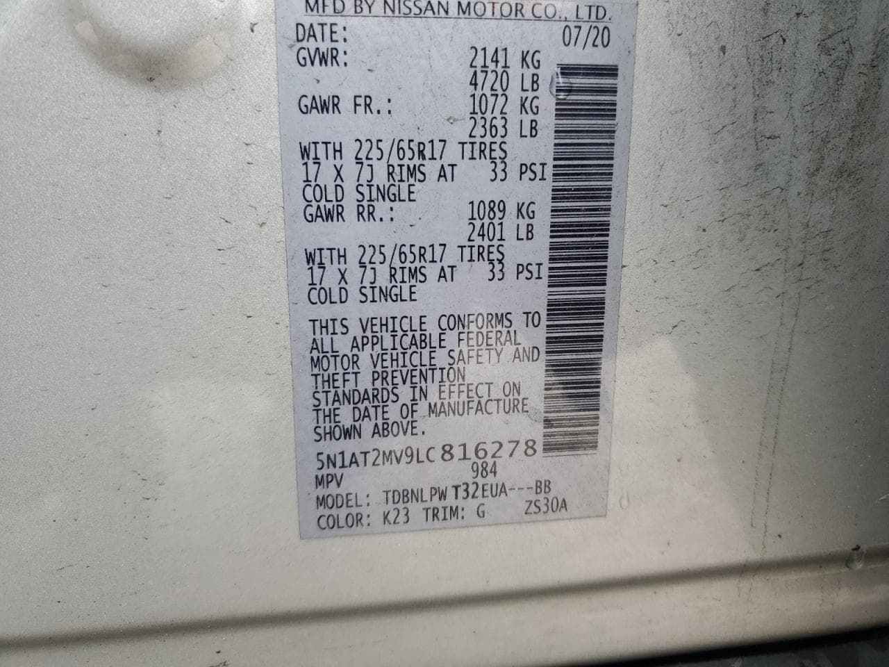 2020 Nissan Rogue S - foto 2
