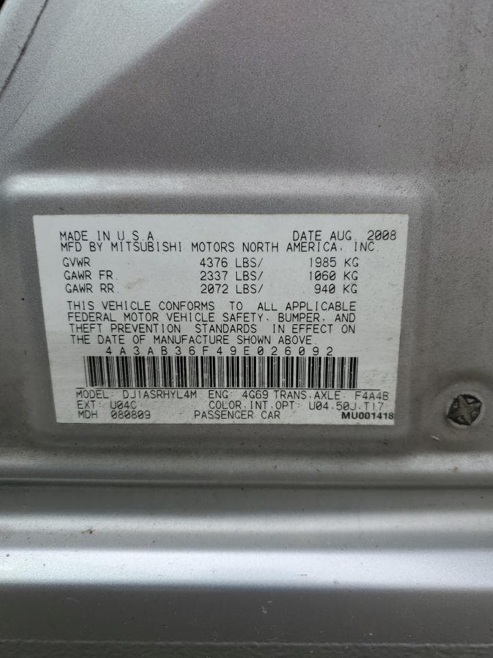 2009 Mitsubishi Galant Es - foto 4