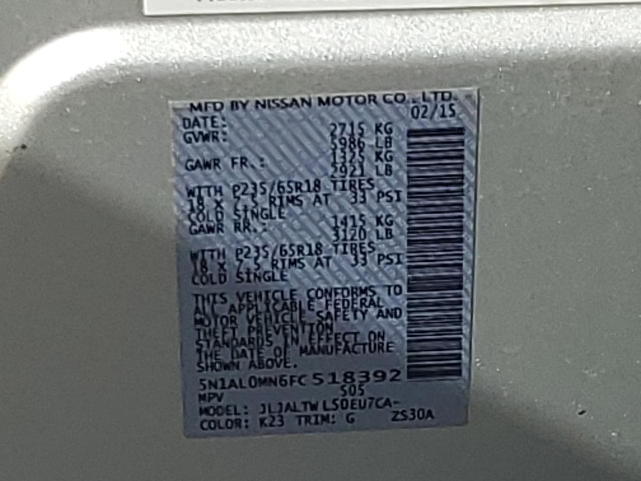 2015 Infiniti Qx60 Base - foto 2