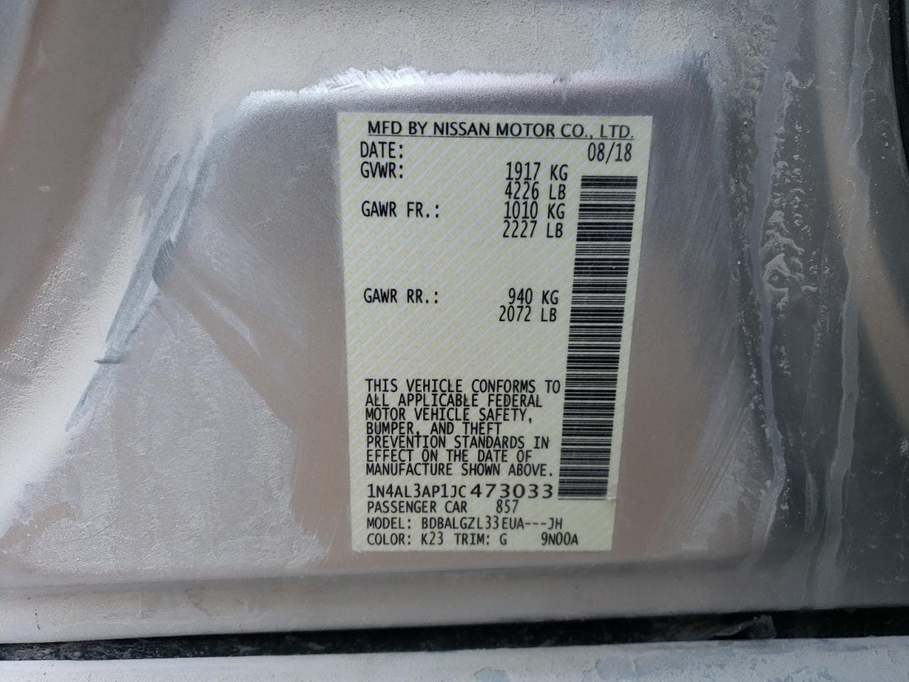 2018 Nissan Altima 2.5