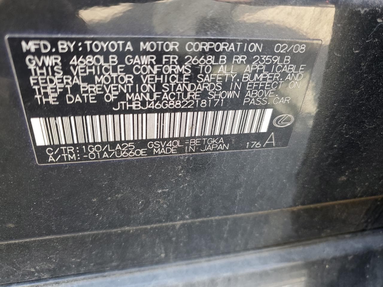 2008 Lexus Es 350 - foto 3