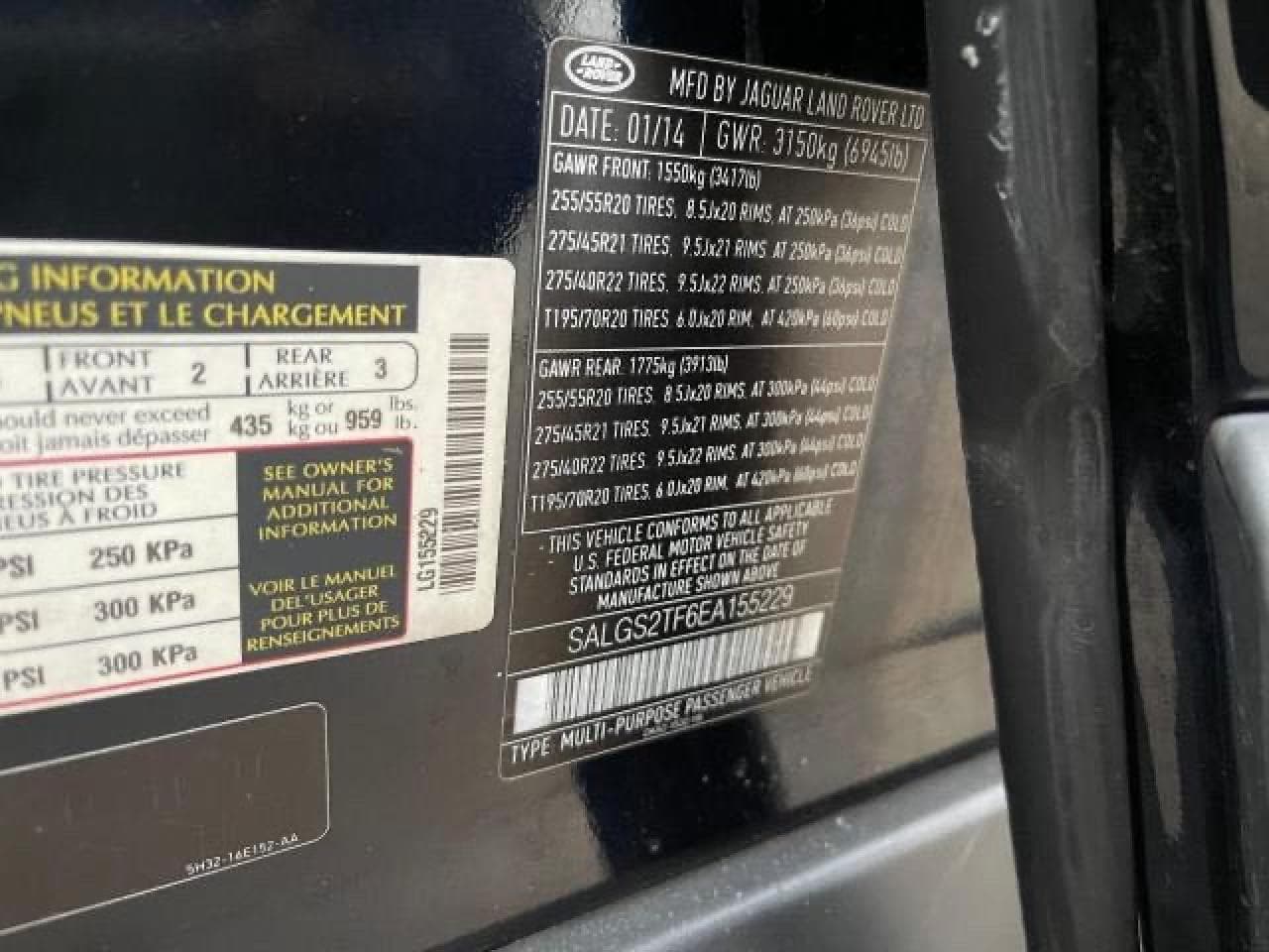 2014 Land Rover Range Rover z USA