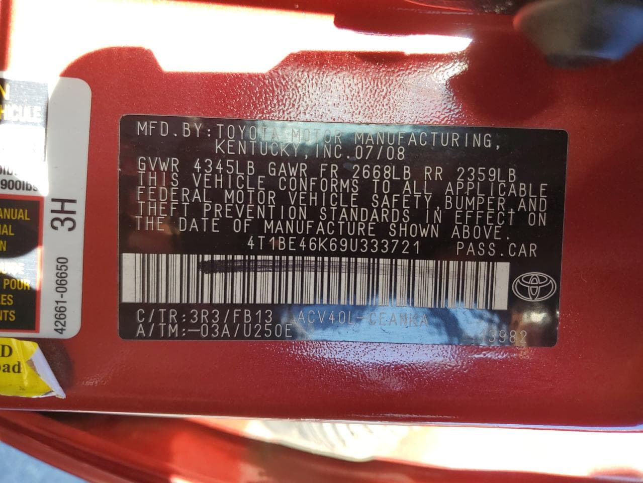 2009 Toyota Camry Base - foto 2